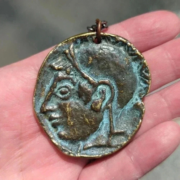 Greek Coin Pendant Necklace - Picture 1 of 5